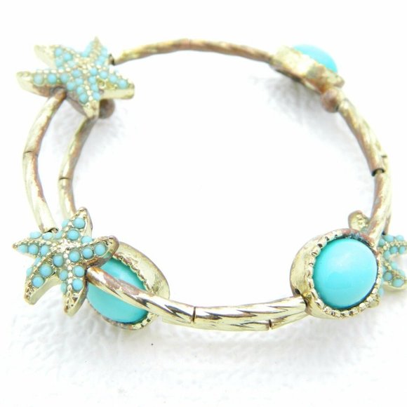 Unbranded Jewelry - Vintage Styled Starfish Faux Turquoise Blue